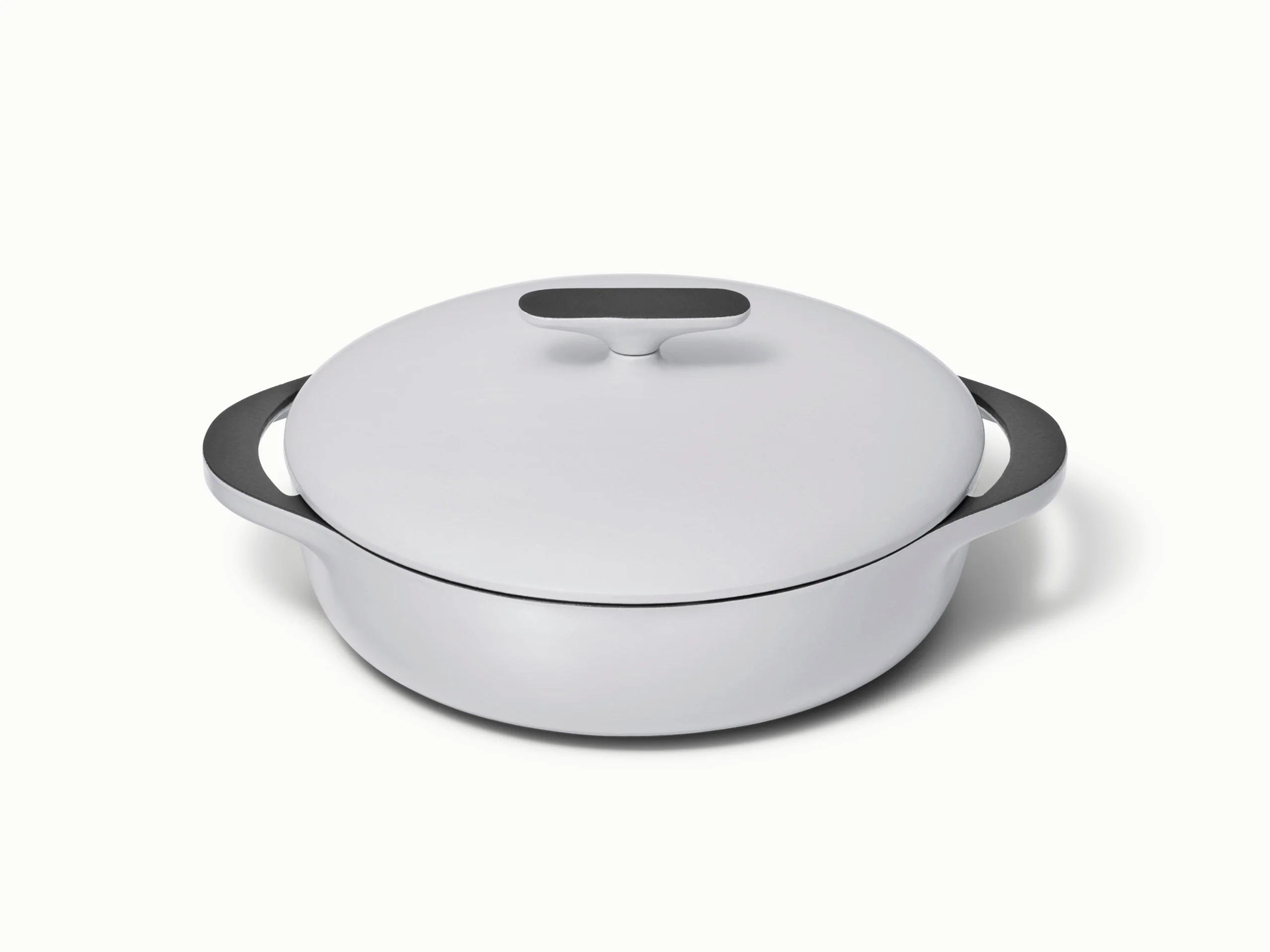 Panela de Ferro Fundido Esmaltado de 3.5 qt com Tampa para Estufar e Assar