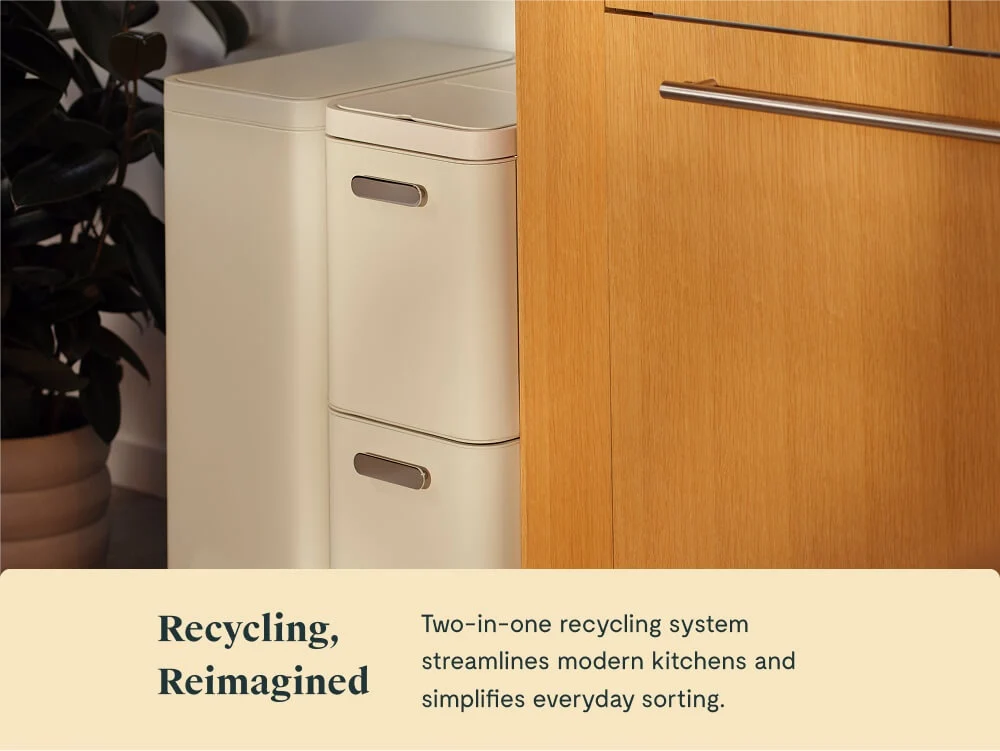 45L 2-Drawer Recycling Bin with Quick Toss Hatch