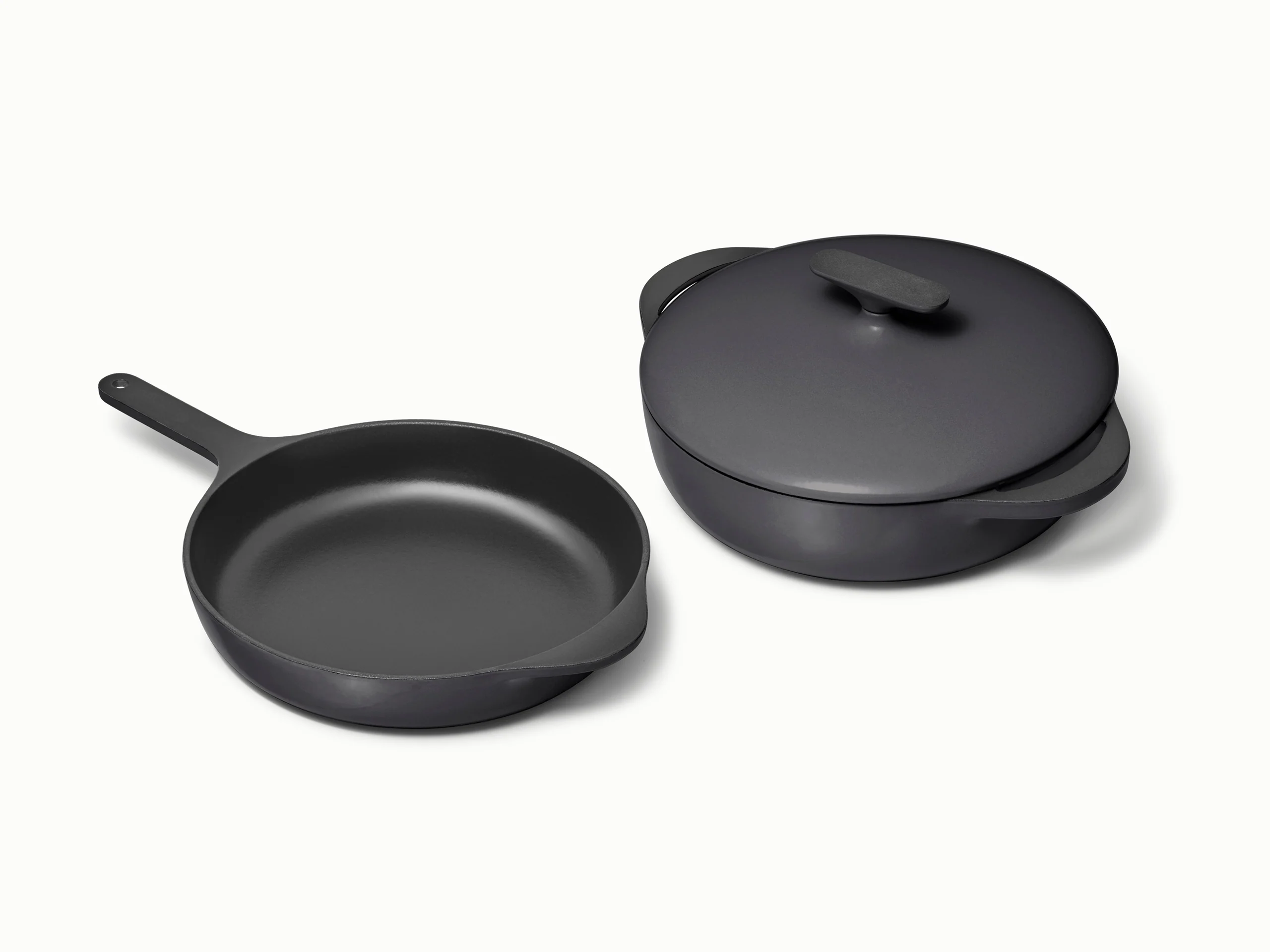 Cast Iron Skillet and Braiser Duo for Searing and Slow Braises