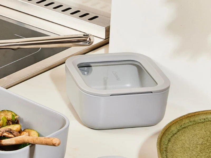 Small BPA-Free Ceramic-Coated Glass Storage Container