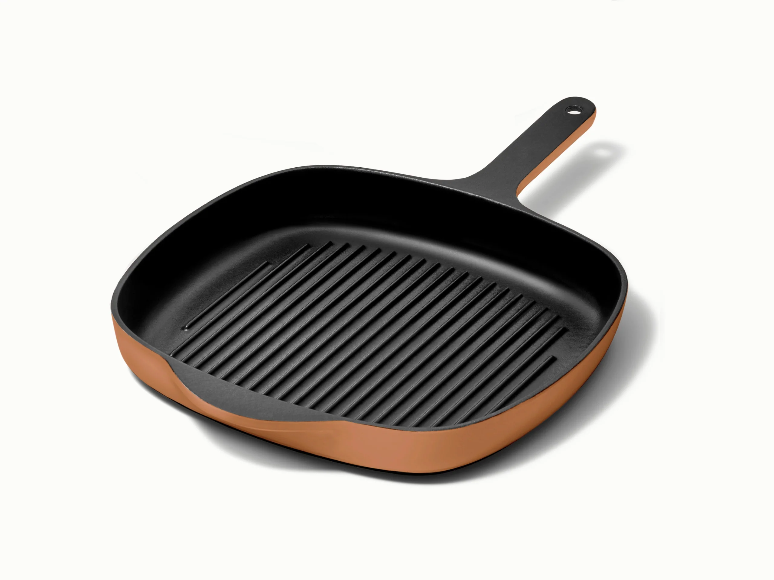 Poêle-gril en fonte émaillée 10.5 Inch avec rainures surélevées