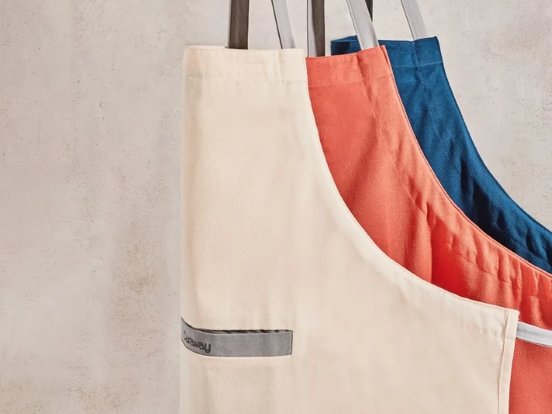Organic Cotton Linen Apron with Two Pockets