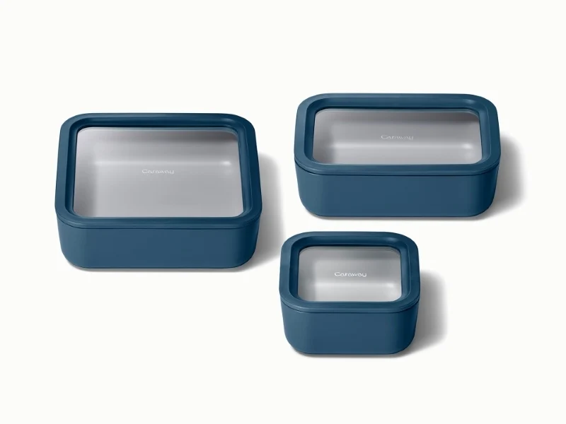 Trio de boîtes de conservation en verre Carawayhome avec revêtement céramique sans BPA