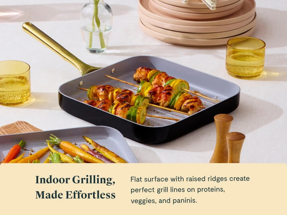 Ceramic Square Grill Pan for Indoor Searing and Grilling