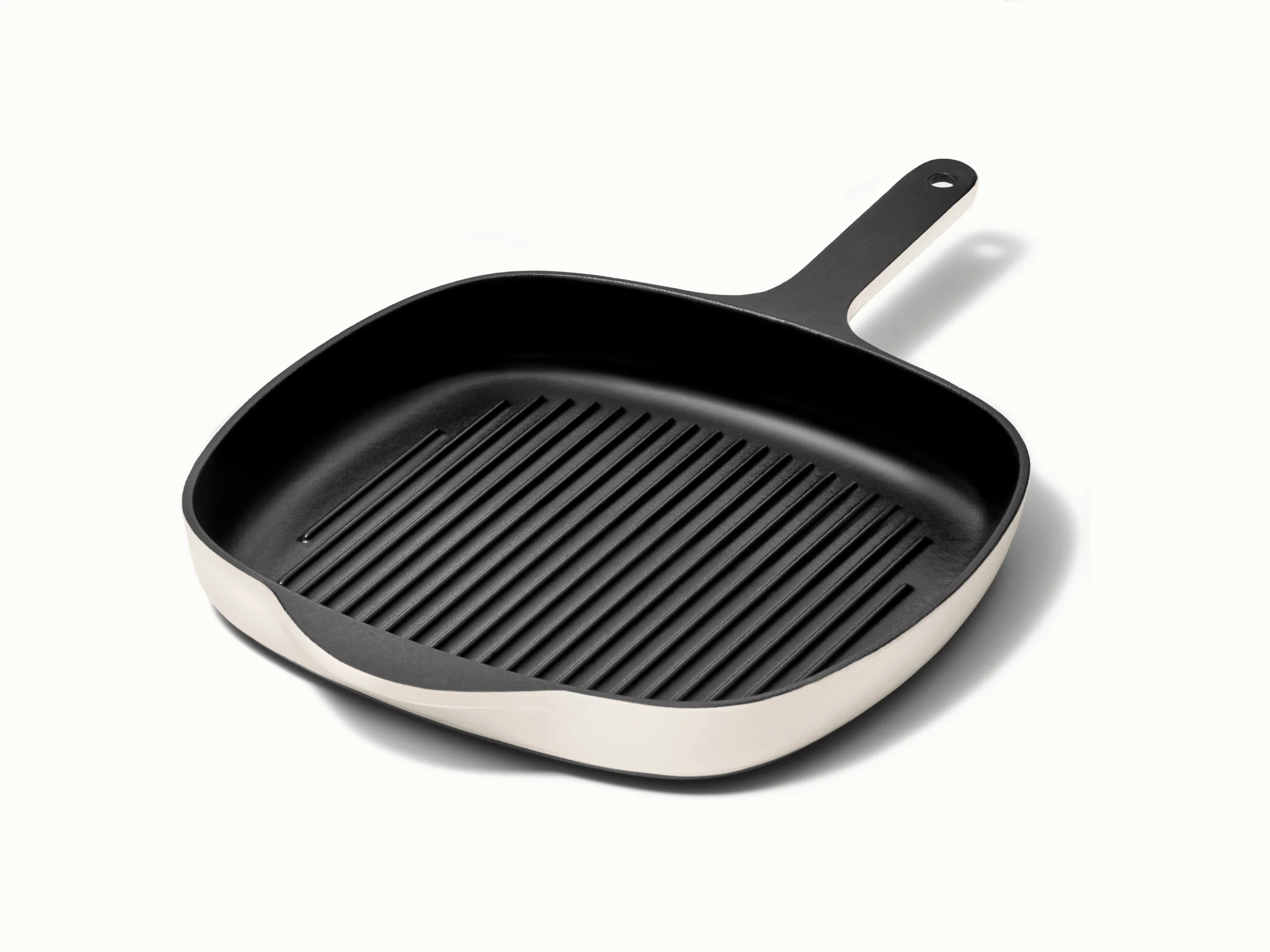 10.5 Inch Enameled Cast Iron Grill Pan with Raised Ridges