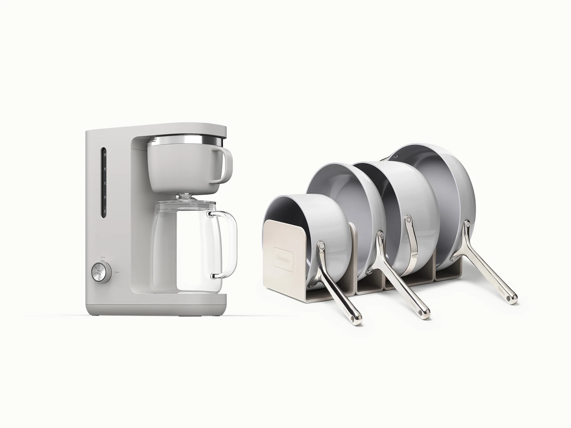 Coffee & Cookware Bundle: 10-Cup Coffee Maker and Ceramic-Coated Cookware Set