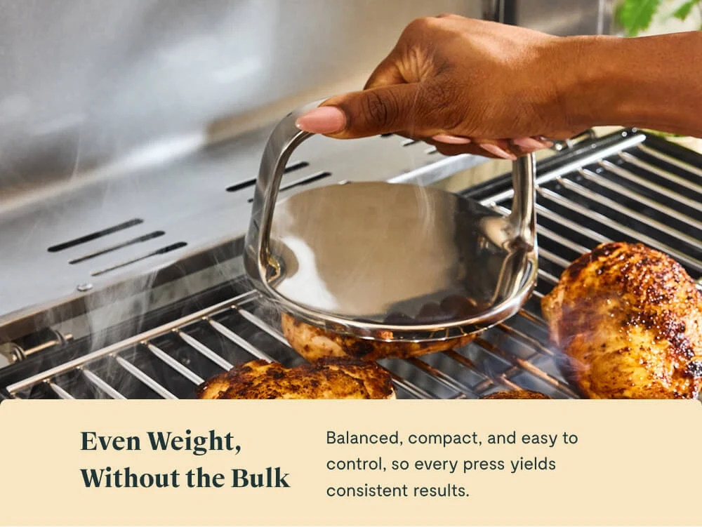 6 Inch Stainless Steel Grill Press for Smash Burgers and Steaks