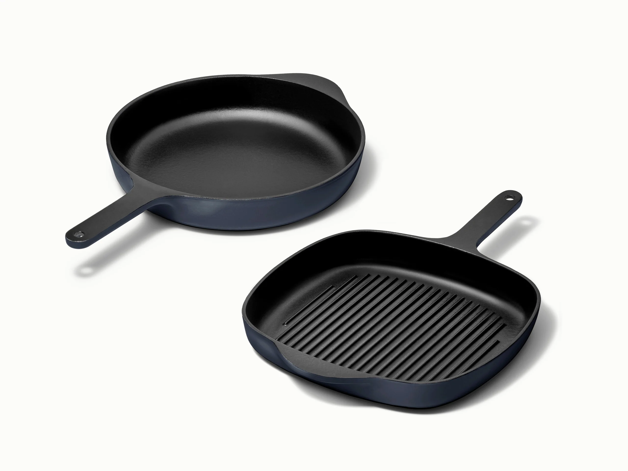 Cast Iron Skillet and Grill Pan Duo for Searing and Grilling