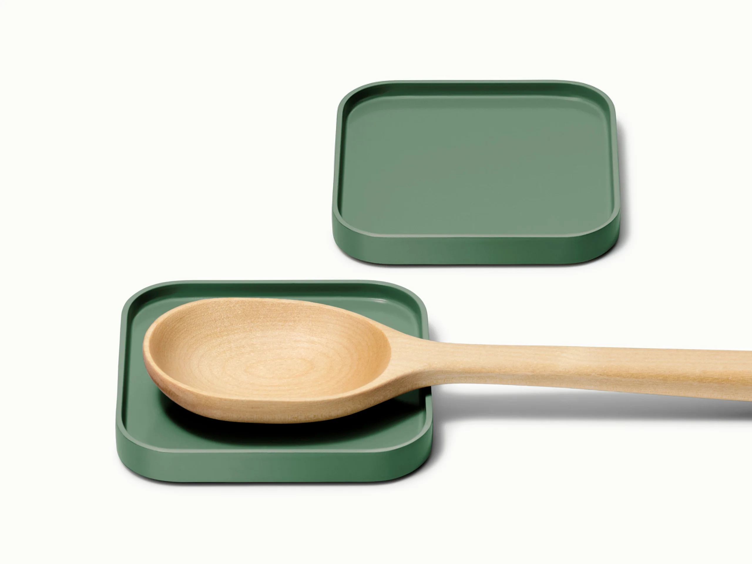 Ensemble de 2 repose-cuillères 4 Inch avec silicone antidérapant