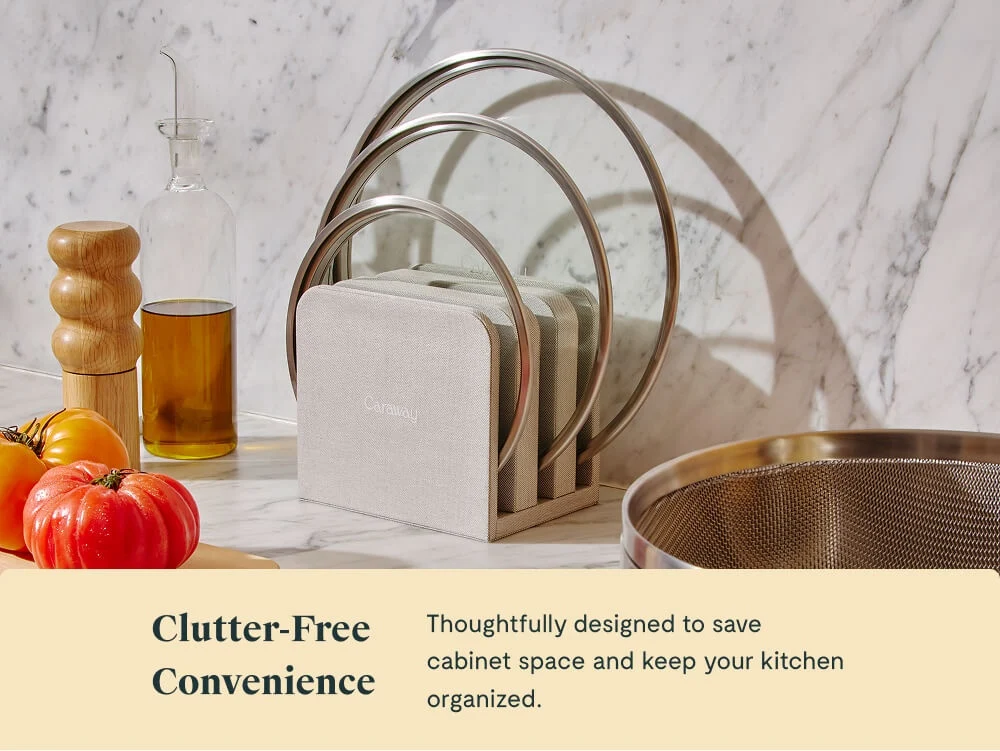 Organisateur de rangement pour couvercles de saladier, pour trois couvercles en verre