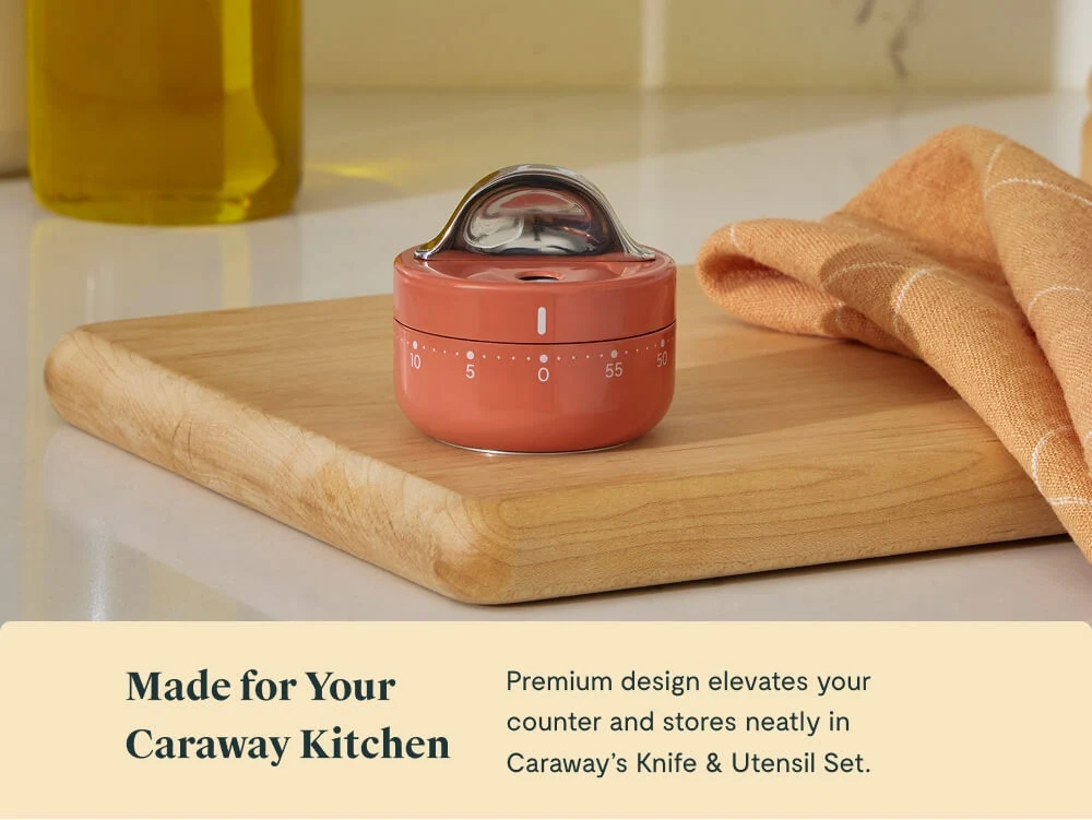 Mechanical Kitchen Timer with Stainless Steel Body and Dual Displays