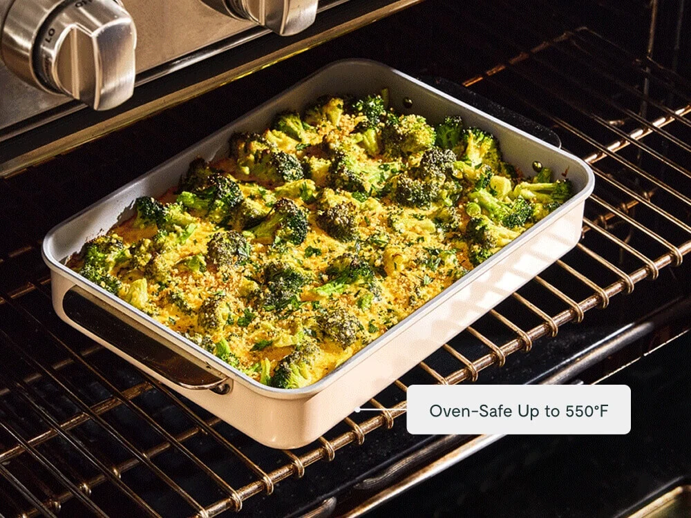 9-Inch Square Pan with Non-Toxic Ceramic Coating for Brownies and Bars