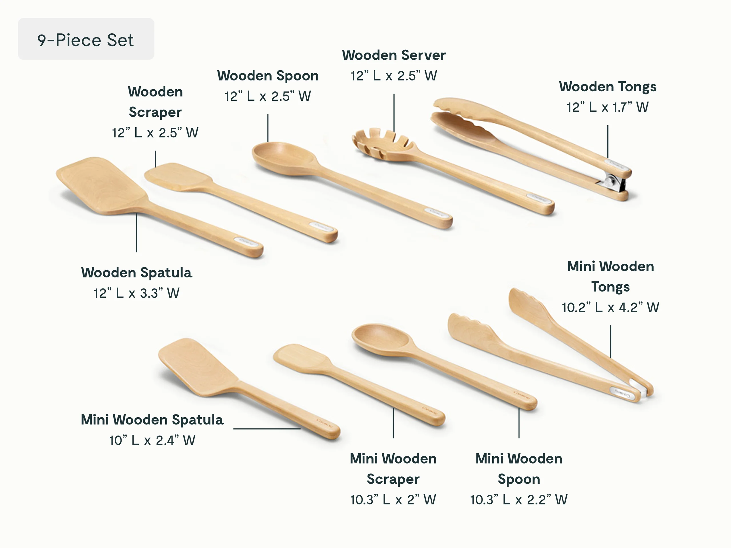 9-Piece Utensil and Minis Set for Flipping, Stirring and Serving