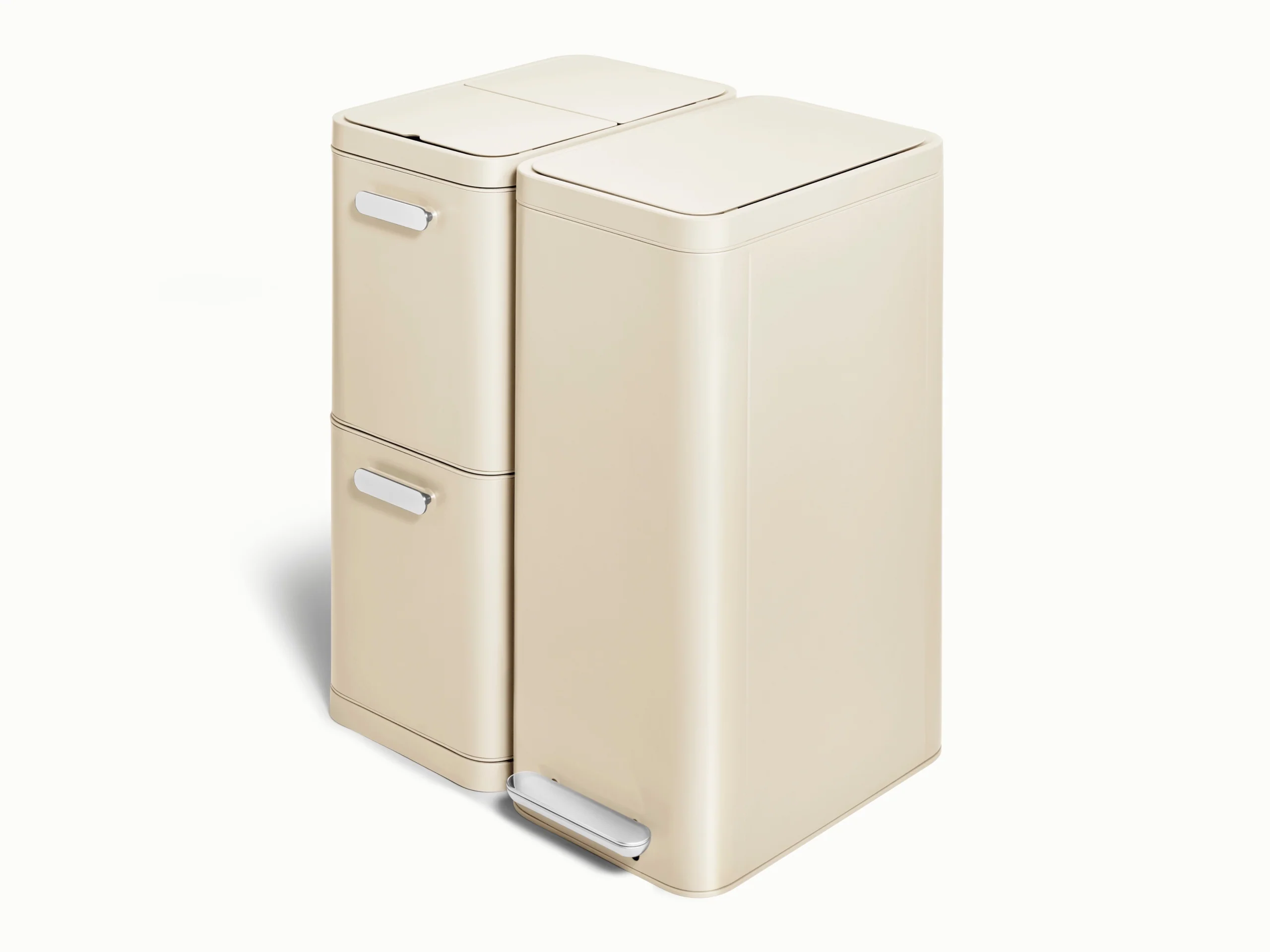 Slim Trash and Recycling Duo in Fingerprint-Resistant Stainless Steel
