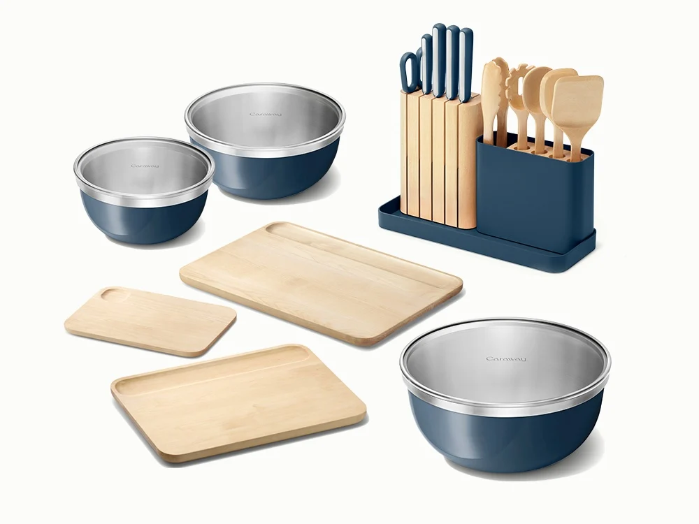 Complete Kitchen Prep Set Ceramic Cookware Bundle with Storage