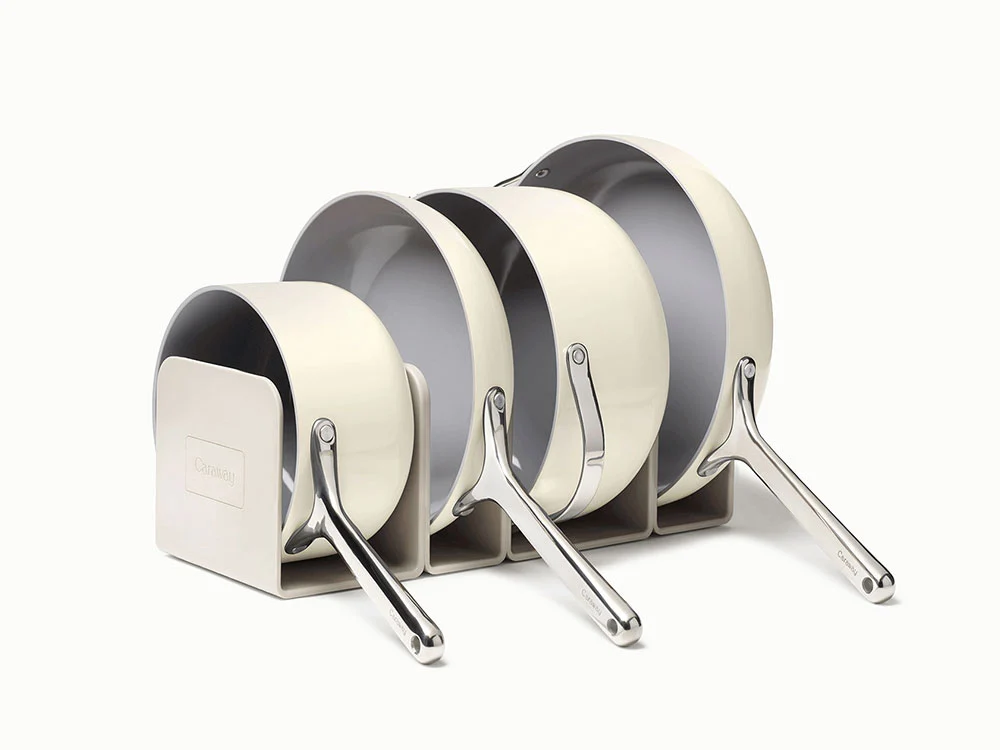 Cookware Set Pan Organizers with Magnets for Four Pans
