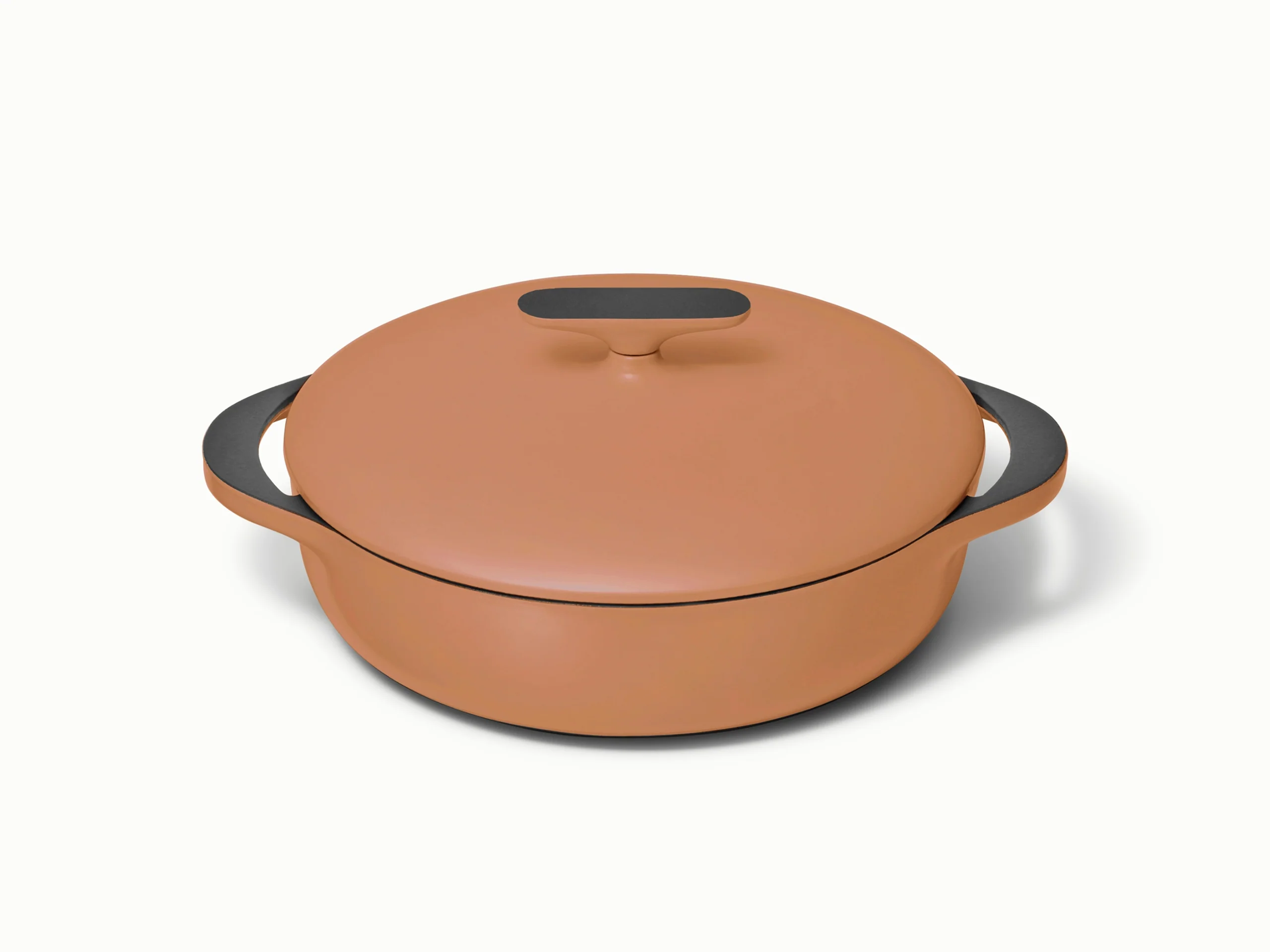 Panela de Ferro Fundido Esmaltado de 3.5 qt com Tampa para Estufar e Assar