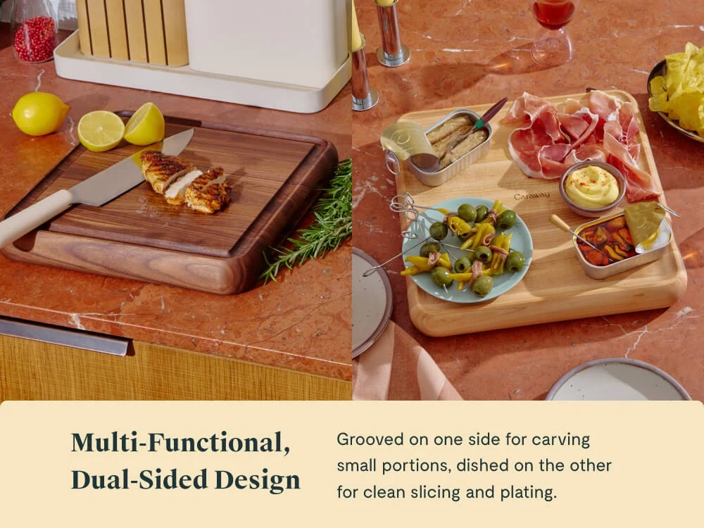 12 Inch Prep and Serve Butcher Block for Carving and Serving