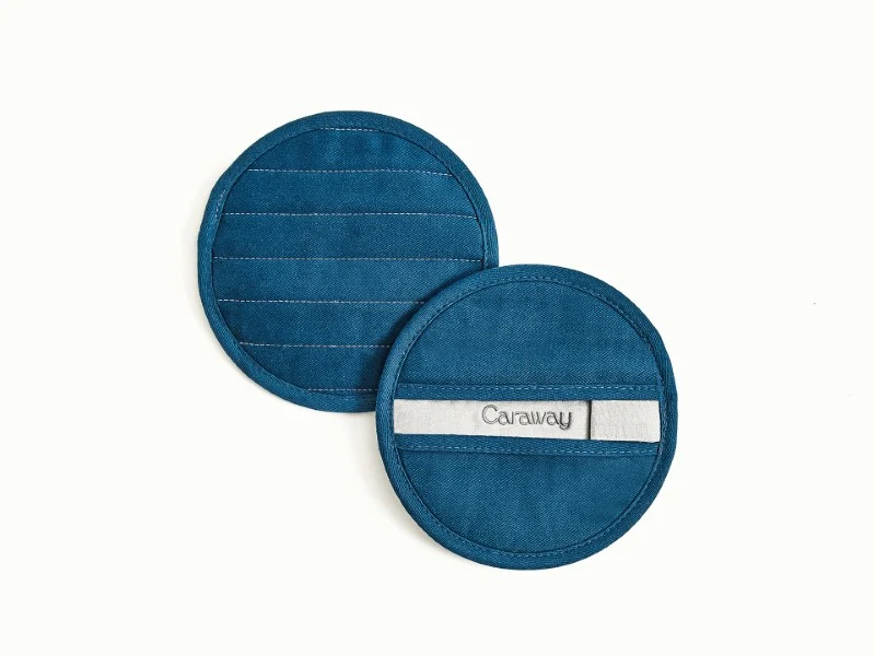 Two-Piece Round Pot Holders with Double-Layer Heat-Resistant Weave