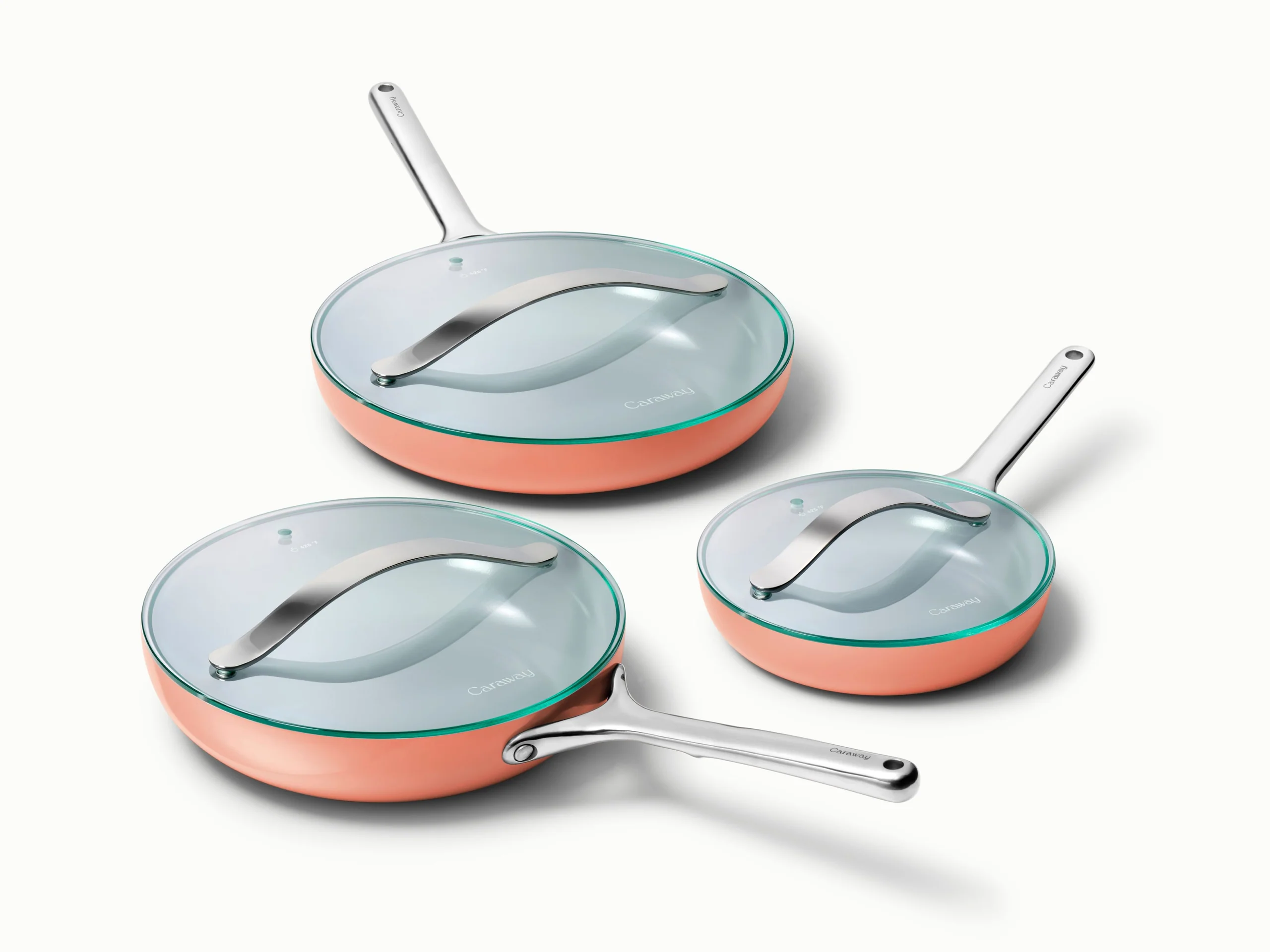 Fry Pan Trio with Glass Lids for Eggs, Sides and Proteins