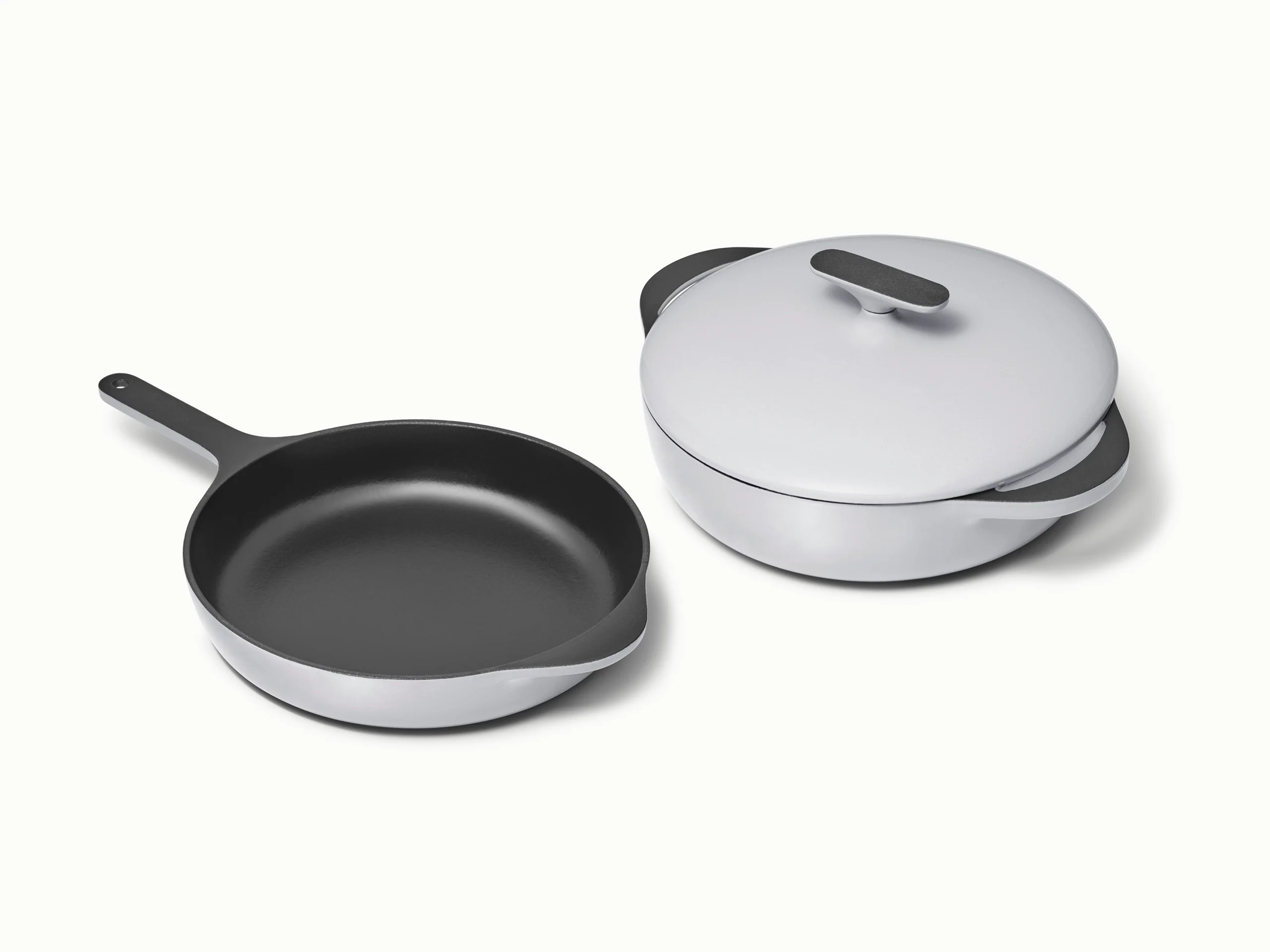 Cast Iron Skillet and Braiser Duo for Searing and Slow Braises