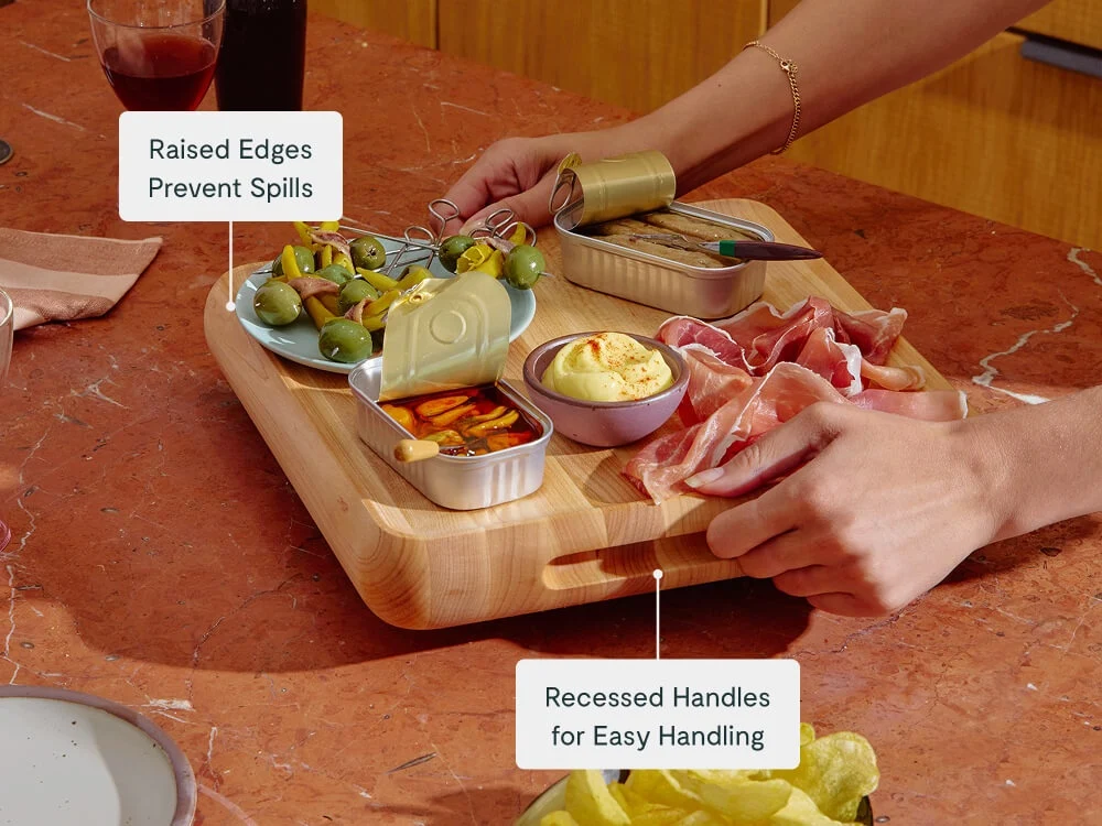 12 Inch Prep and Serve Butcher Block for Carving and Serving