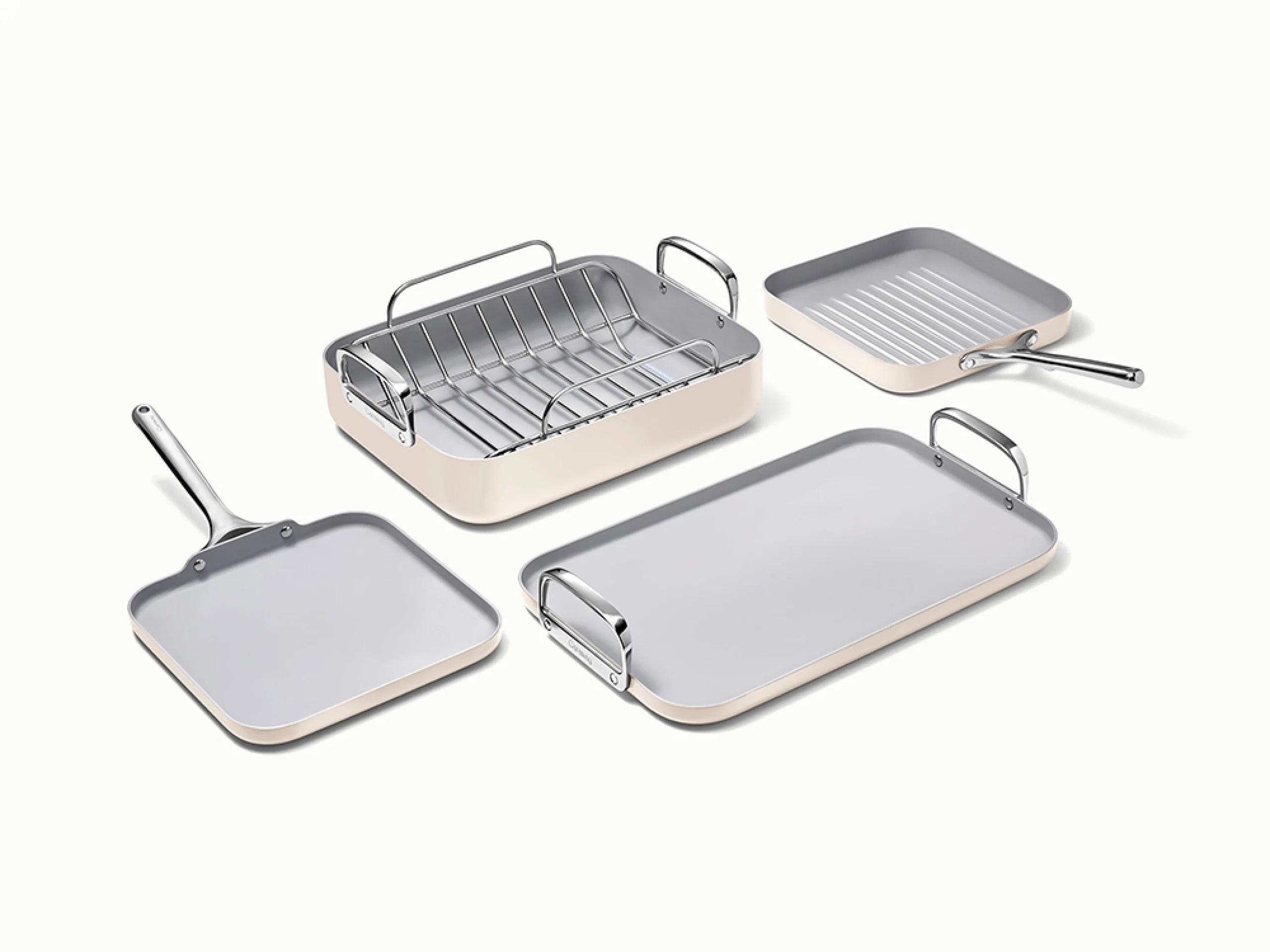 Caraway Squareware Set with Square Griddle and Roasting Pan
