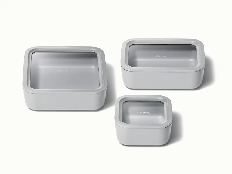 Trio de boîtes de conservation en verre Carawayhome avec revêtement céramique sans BPA
