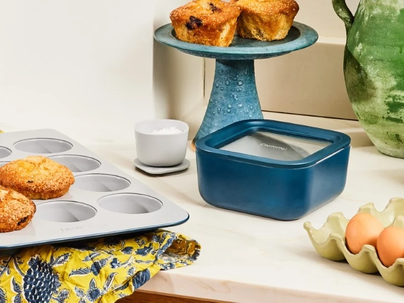 Small BPA-Free Ceramic-Coated Glass Storage Container