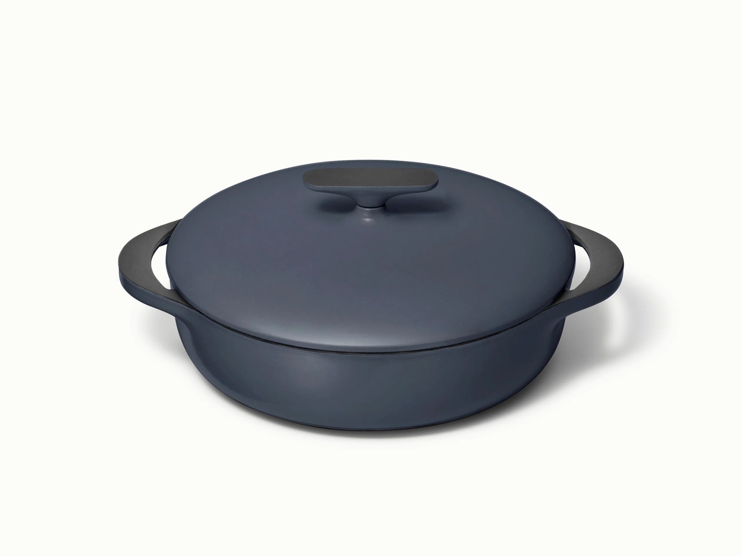 Panela de Ferro Fundido Esmaltado de 3.5 qt com Tampa para Estufar e Assar