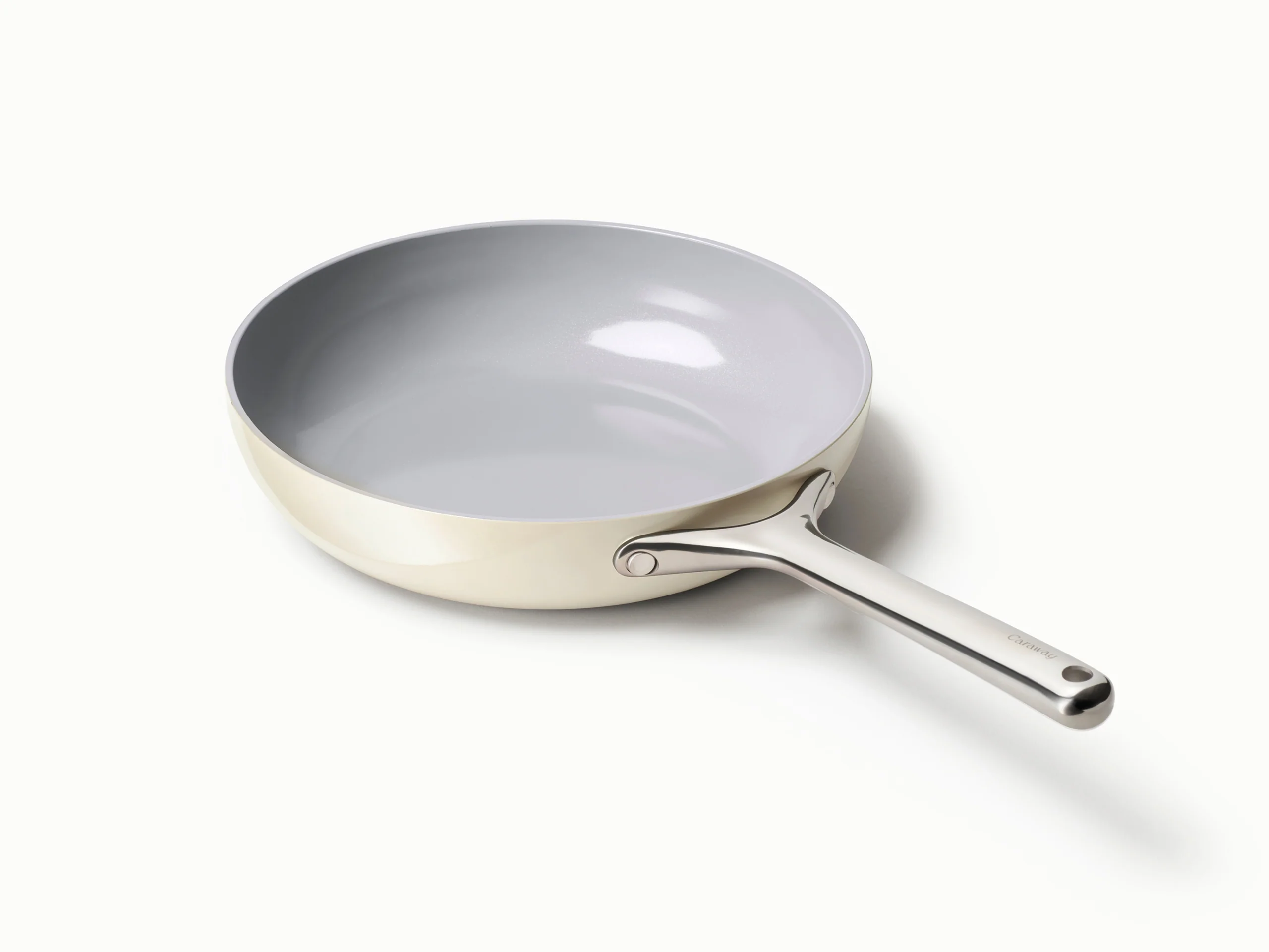 Carawayhome Ceramic Non-Stick Fry Pan in Cream, Navy and Sage