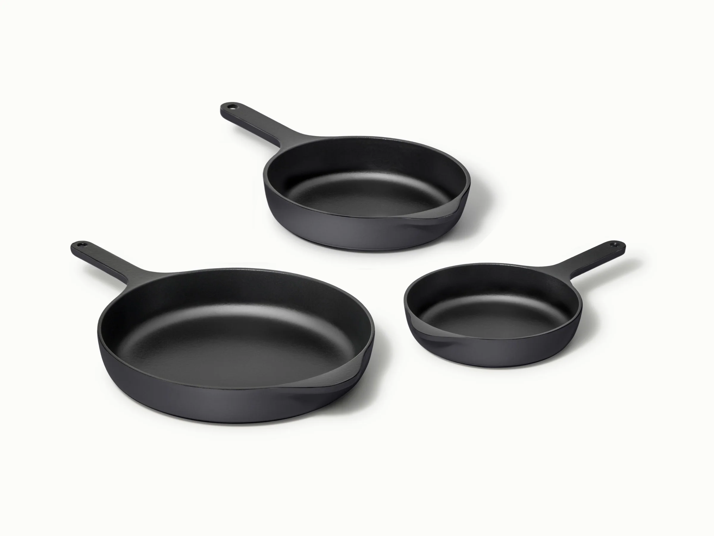 Enameled Cast Iron Skillet Trio for Searing, Sautéing and Baking