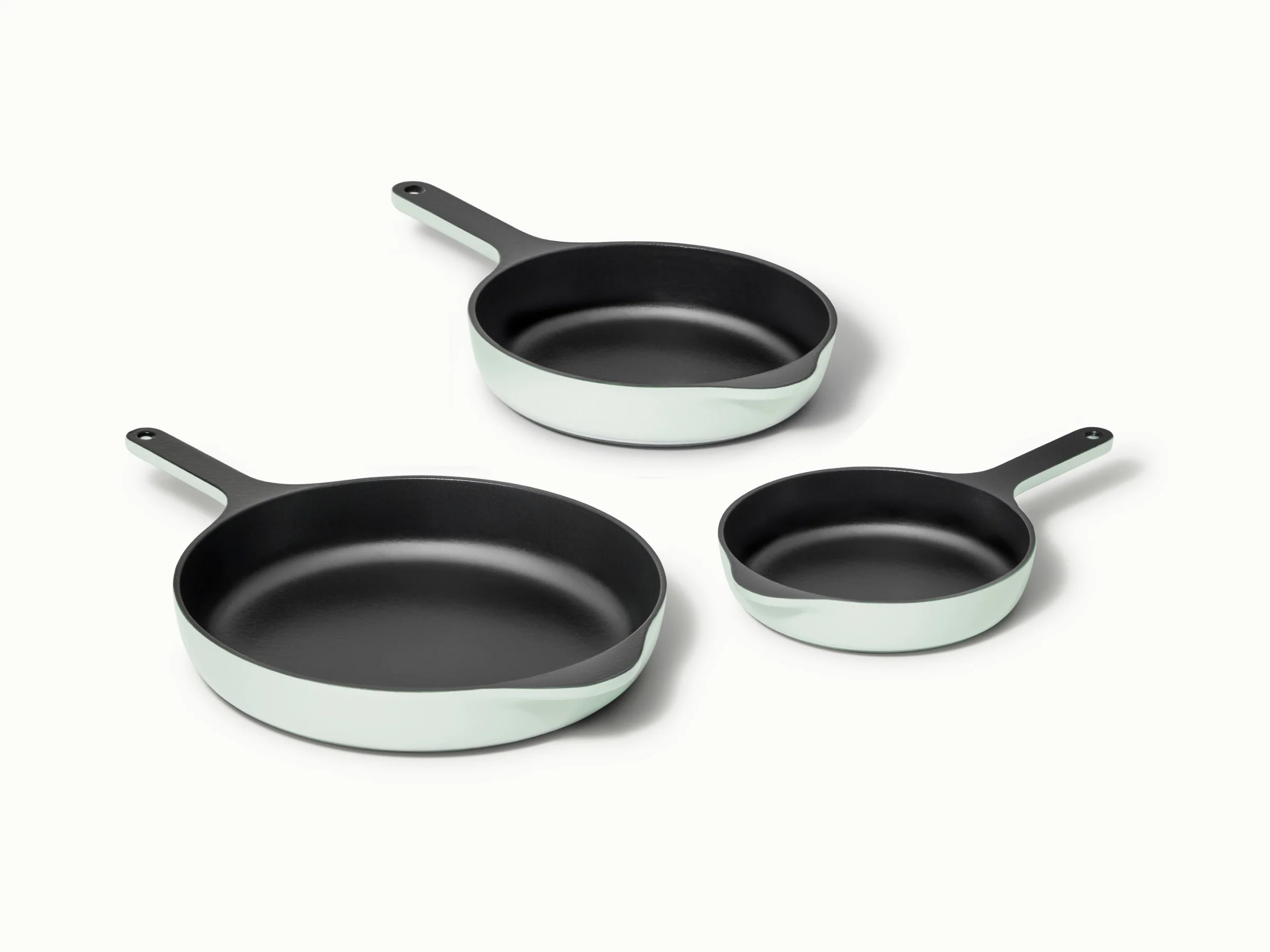 Enameled Cast Iron Skillet Trio for Searing, Sautéing and Baking