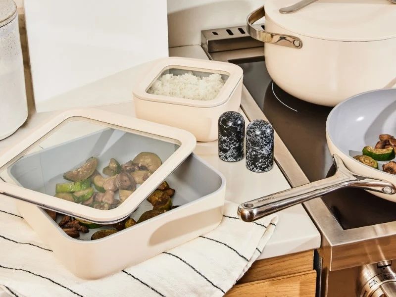 Trio de boîtes de conservation en verre Carawayhome avec revêtement céramique sans BPA