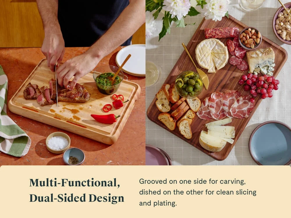 17” Prep & Serve Butcher Block with Grooved and Dished Sides