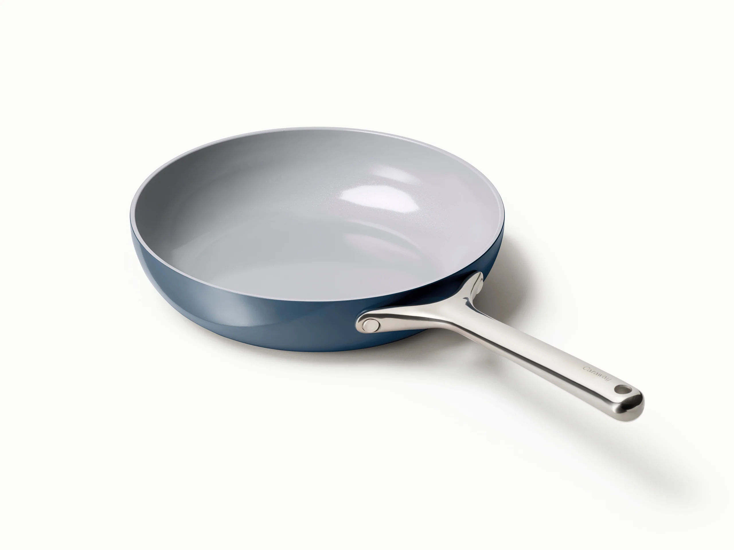 Carawayhome Ceramic Non-Stick Fry Pan in Cream, Navy and Sage