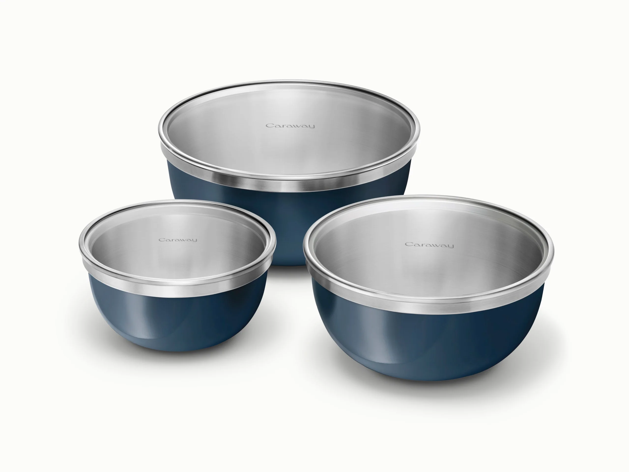 2 qt、4 qt及6 qt攪拌碗套裝連玻璃蓋