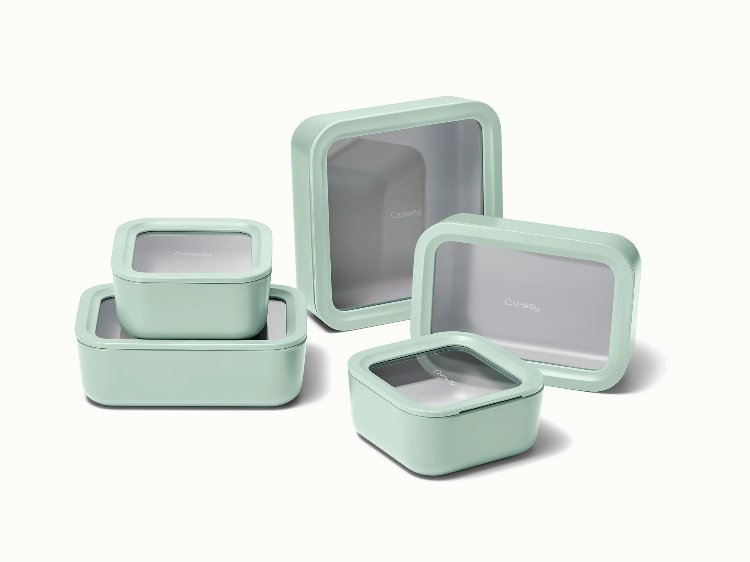 Conjunto 12 Peças de Armazenamento de Alimentos em Vidro com Revestimento Cerâmico Carawayhome