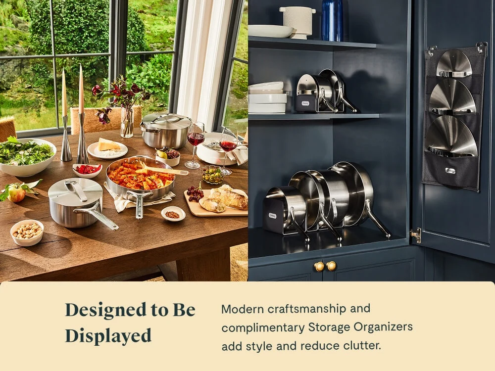 Caraway Stainless Steel Deluxe Cookware Set for Safe Everyday Cooking