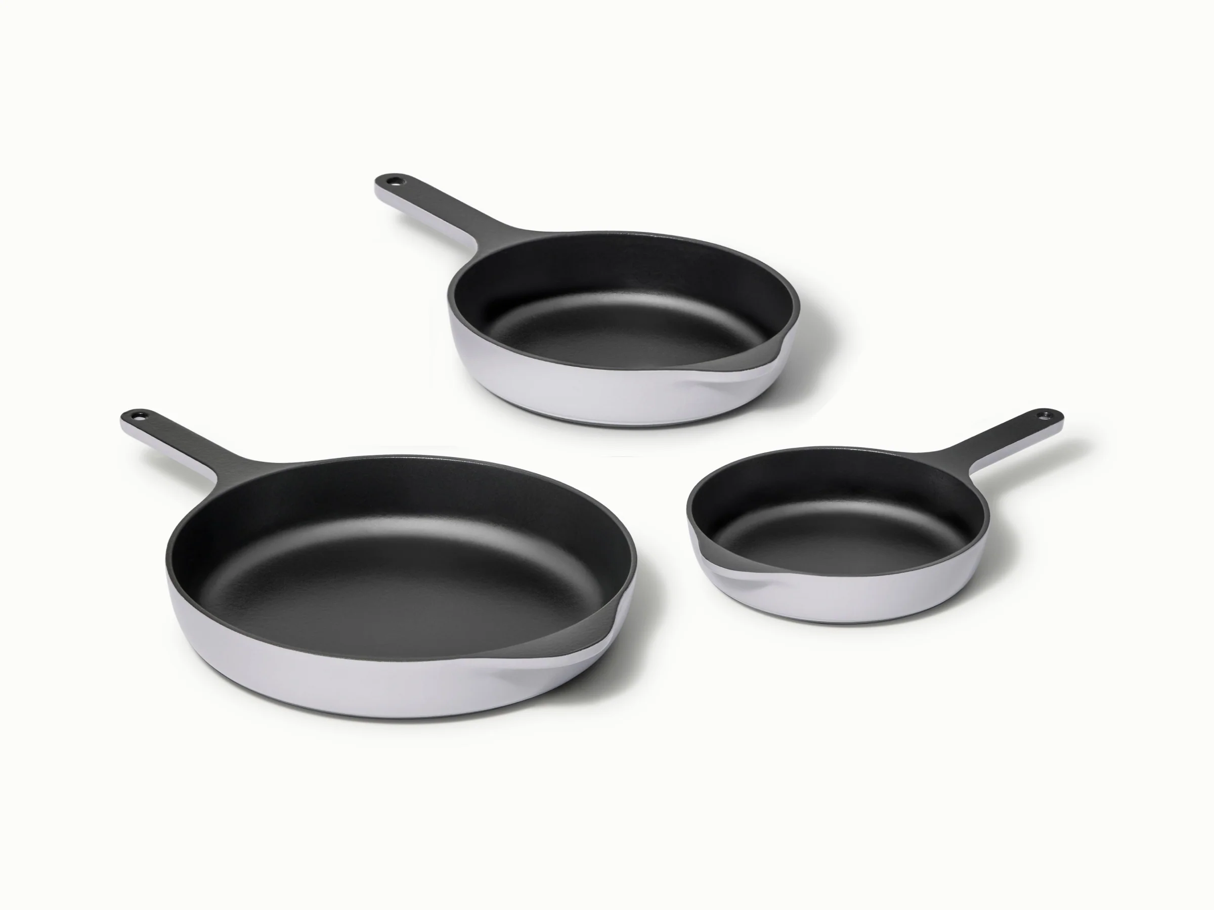 Enameled Cast Iron Skillet Trio for Searing, Sautéing and Baking