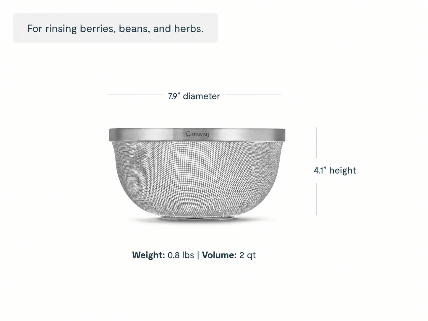 Small Stainless Steel Strainer for Quick Rinsing and Draining
