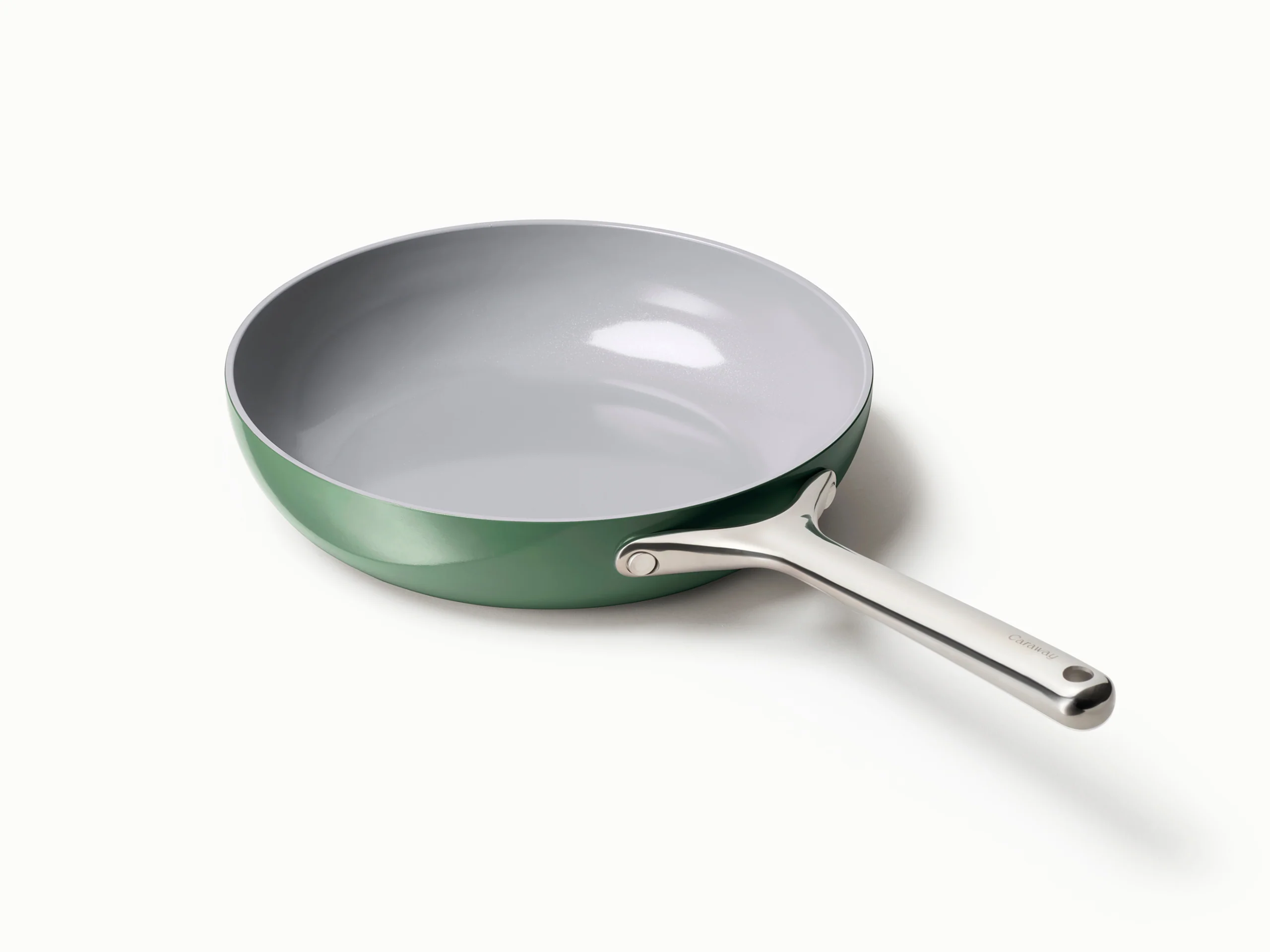 Carawayhome Ceramic Non-Stick Fry Pan in Cream, Navy and Sage