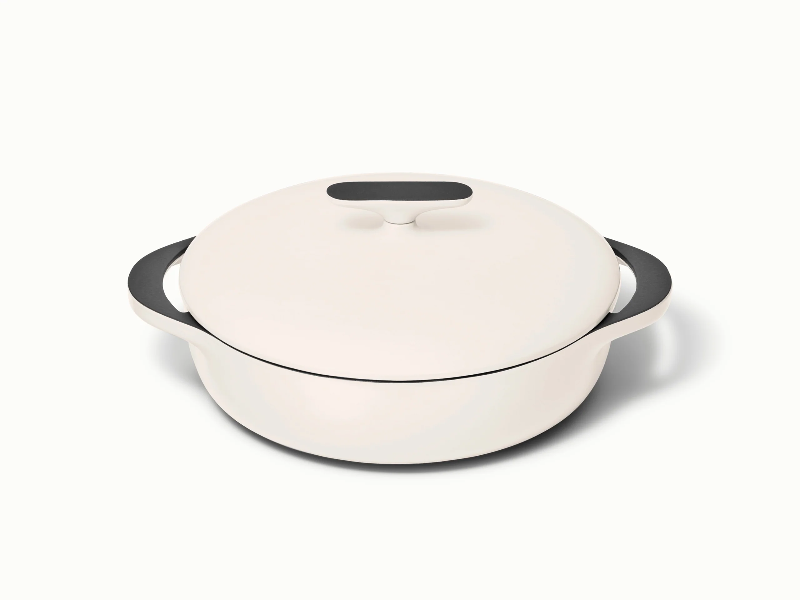 3.5 qt Enameled Cast Iron Braiser with Lid for Braising and Roasting