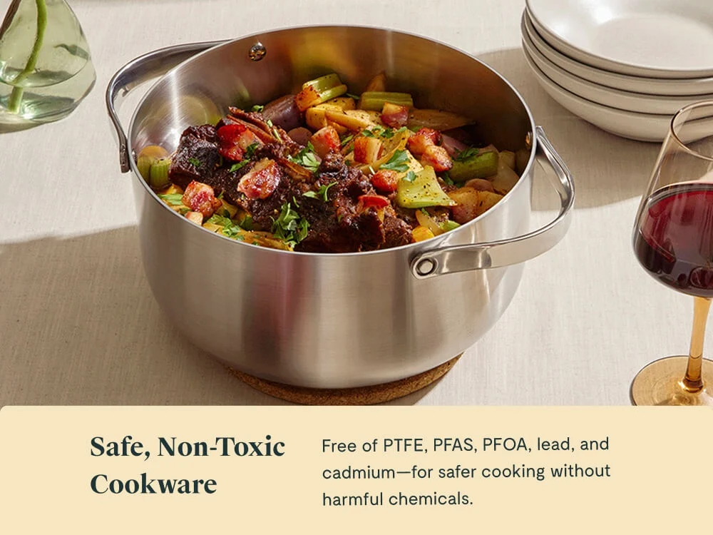 Caraway Stainless Steel Dutch Oven with 5-Ply Clad Steel