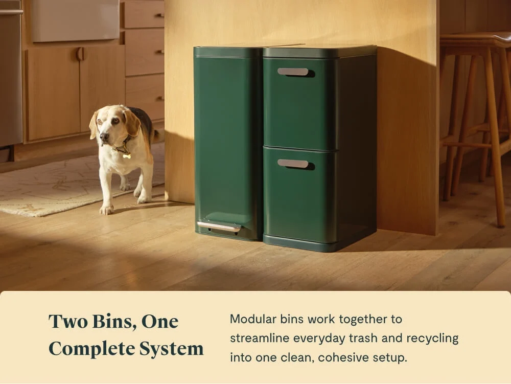 Slim Trash and Recycling Duo in Fingerprint-Resistant Stainless Steel