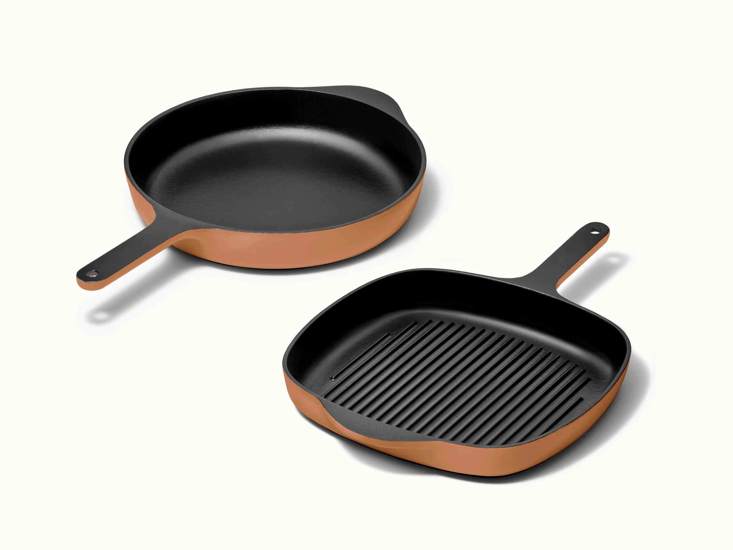 Cast Iron Skillet and Grill Pan Duo for Searing and Grilling