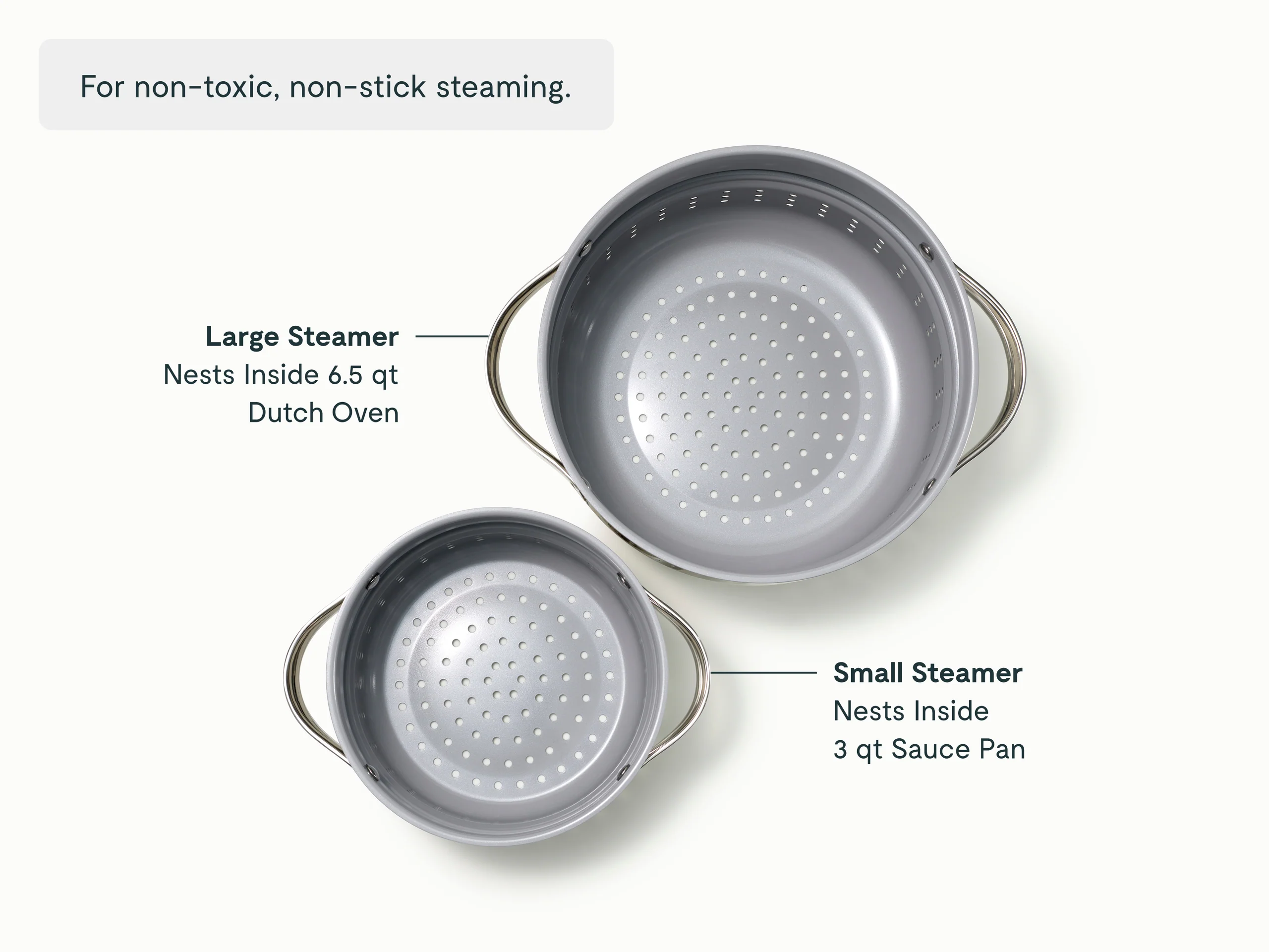 Carawayhome Steamer Duo 無毒不鏽鋼蒸籠套裝