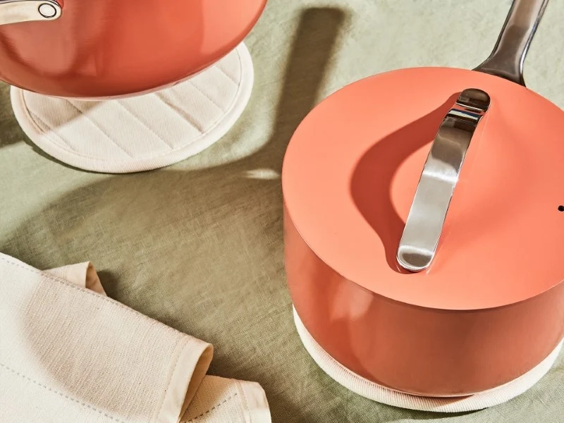 Two-Piece Round Pot Holders with Double-Layer Heat-Resistant Weave