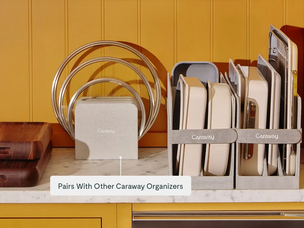 Organisateur de rangement pour couvercles de saladier, pour trois couvercles en verre