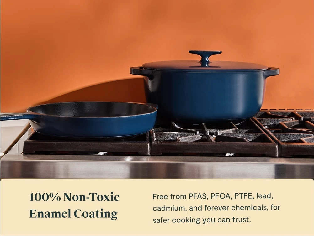 8 qt Enameled Cast Iron Oval Dutch Oven for Braising and Roasting
